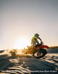 Dirt biker riding on extreme terrain 49OnE0