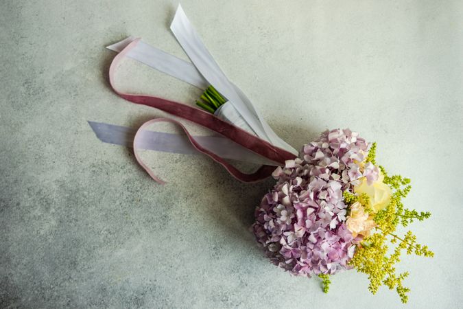 Summer flower composition with pastel bouquet