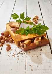 Parsley with knife on cutting board set