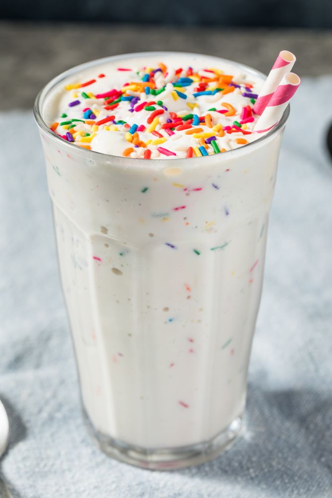 Frozen Homemade Funfetti Cake Batter Milkshake