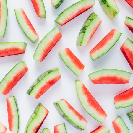 Watermelon rinds on light background