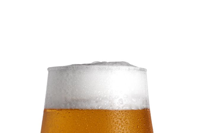 Glass of tasty light beer