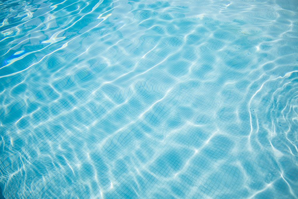 Clear pool water with ripples