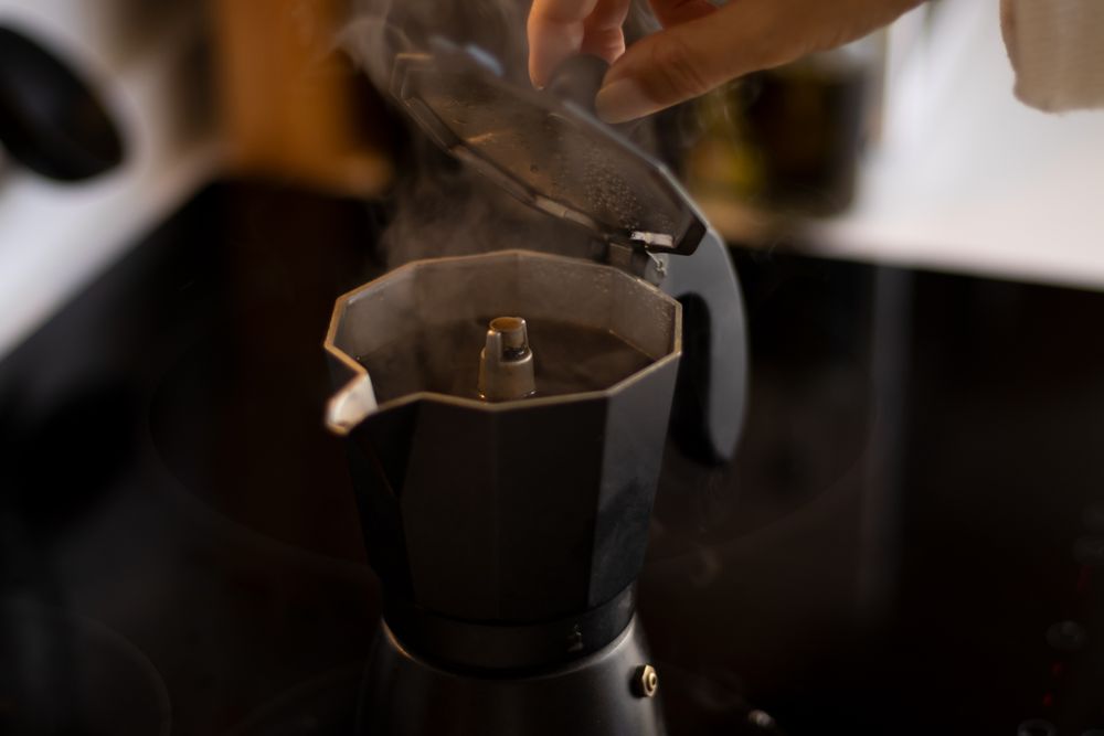 Making coffee in an italian coffee maker
