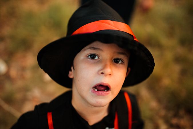 Portrait of boy in halloween costume