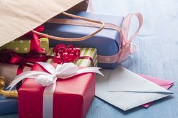 Colorful gifts and envelopes