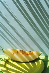 Melon toad skin cut into slices Colorful summer theme