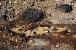 Dirty clay water with rocks