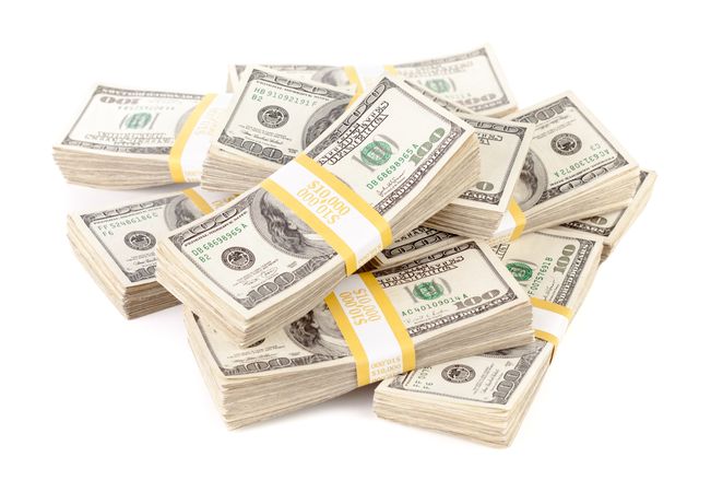Ten Thousand Dollar Stacks of One Hundred Dollar Bills