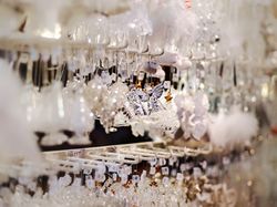 Traditional Christmas market with glass souvenirs, Strasbourg, Alsace, France