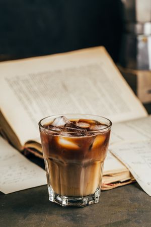 Cold espresso coffee glass