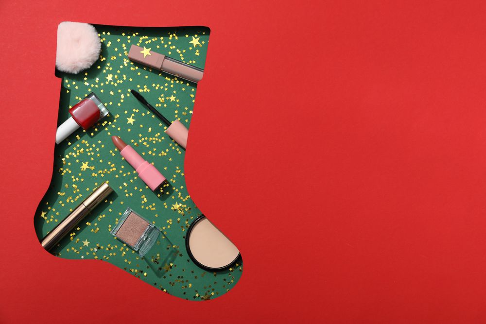 Concept of cosmetics, winter cosmetics, space for text