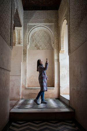 Woman in old Islamic palace