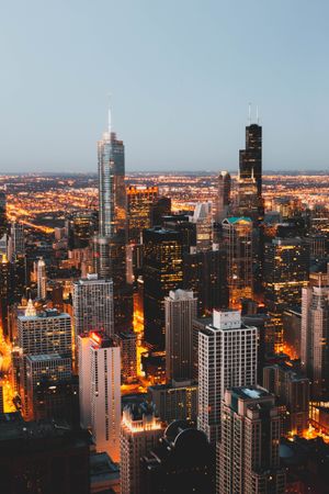 Chicago skyline during evening
