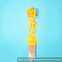 Paint brush with yellow rose flower and petals 41RYjb