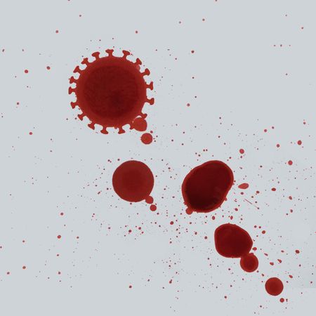 Blood splattered on light background