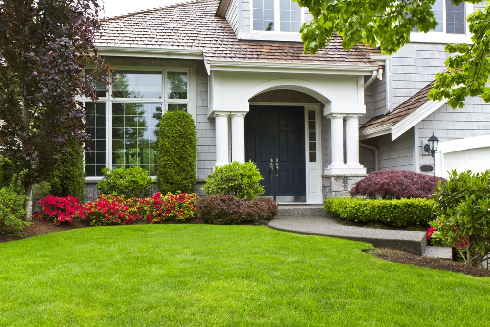 Front yard of house in the suburbs