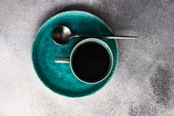 Top view of coffee cup