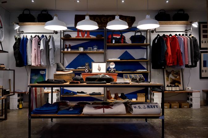 Interior view of fashion store