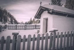 Vintage chapel in winter settings