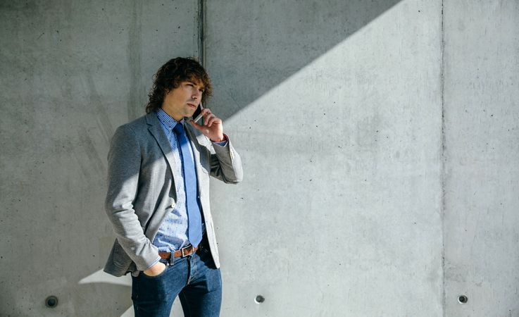 Businessman talking on the cell phone