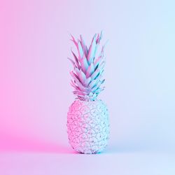 Pineapple in vibrant bold gradient holographic neon  colors