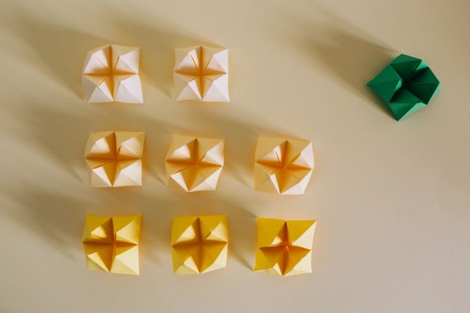 Set of paper origami