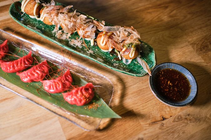 Delicious Sushi Plates in Restaurant