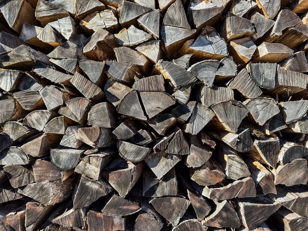 Stacked fire wood