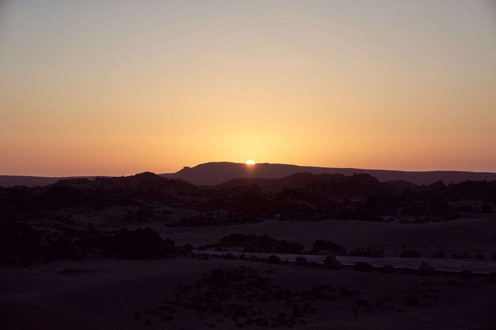 Sunset sky over mountainous area