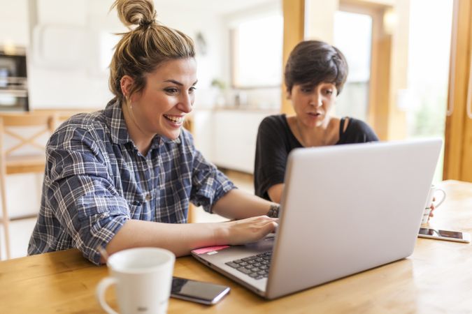 two women at home