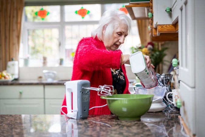 Woman baking at home