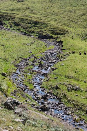Rural landscape with canyon and river
