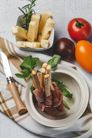 Gressinis with spanish serrano ham
