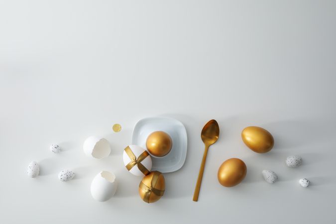 Pension rewards, returns and investment funding concepts, golden eggs
