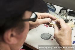 Dental Technician Working On 3D Printed Mold For Tooth Implants 48BqAk