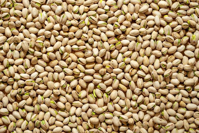 Pistachio full frame background, above view