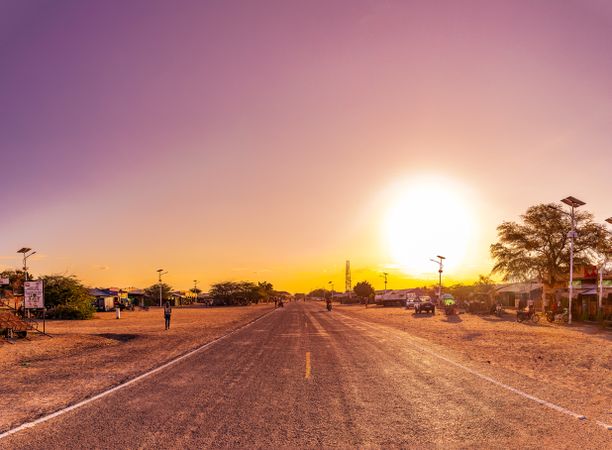 Kenya East Africa Landscapes Kalokol Lodwar Town Turkana Sunset Sunrise Highway Road Field Travels