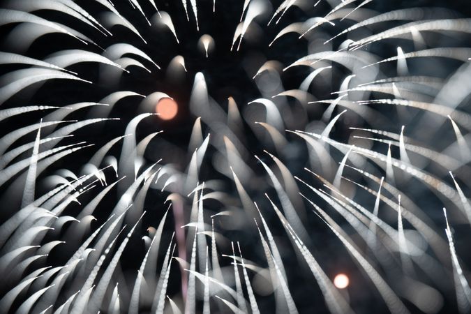 Bright fireworks on night sky