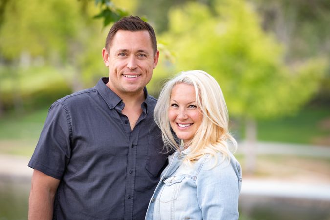 Young Couple Portrait In The Park