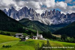 Funes valley in South Tyrol, Italy under cloudy sky 5p13O4