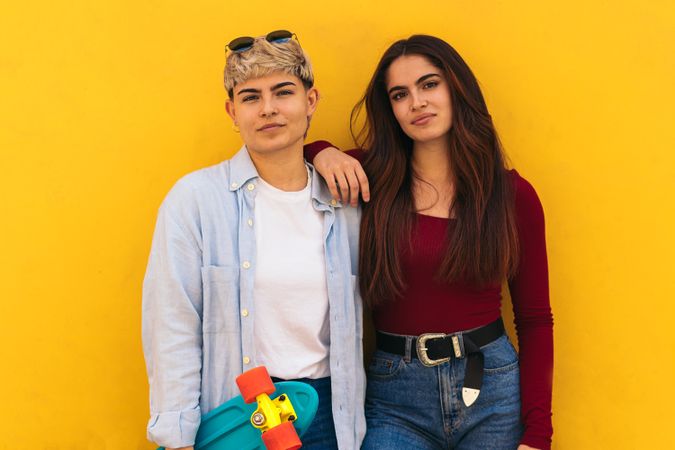 two women with skate portrait