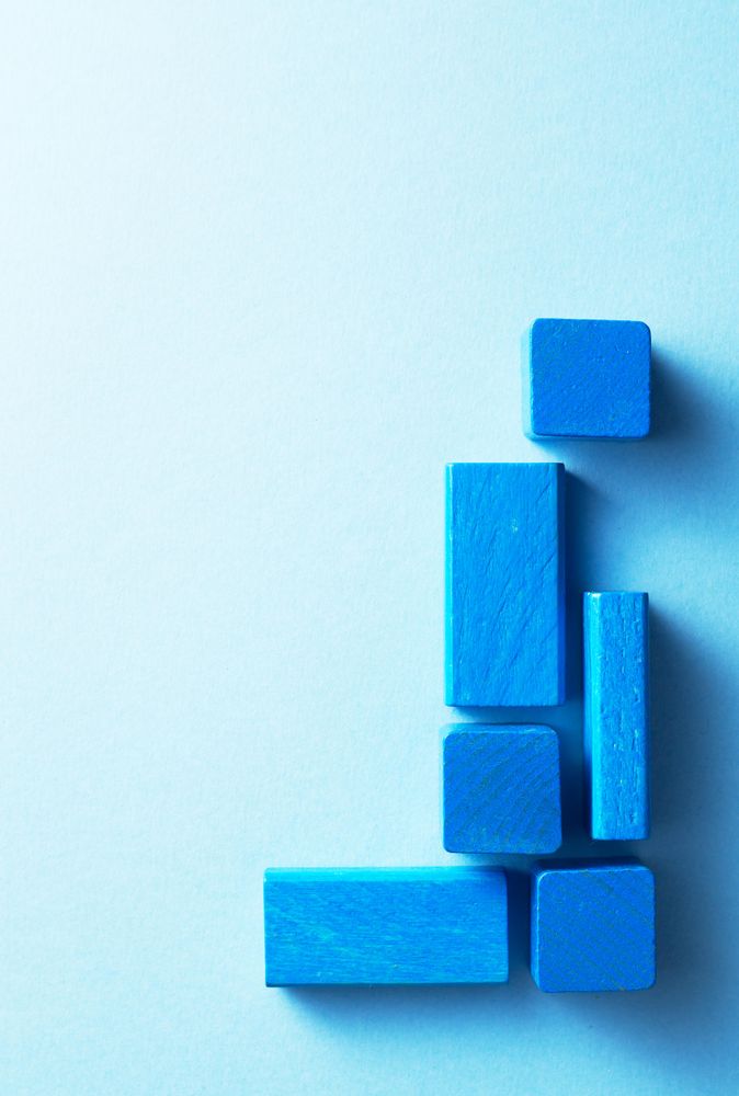 Blue wooden blocks
