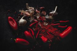 Fresh red and spicy chilli peppers