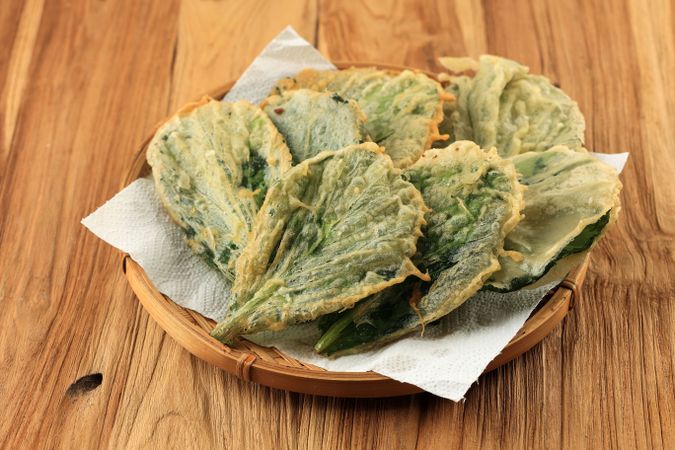 Spinach Crispy Japanese Vegetable Tempura
