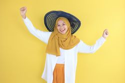 Young Indonesian Female Happy on Summer Vacation