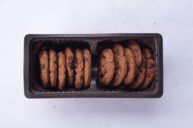 Chocolate cookies on a light table