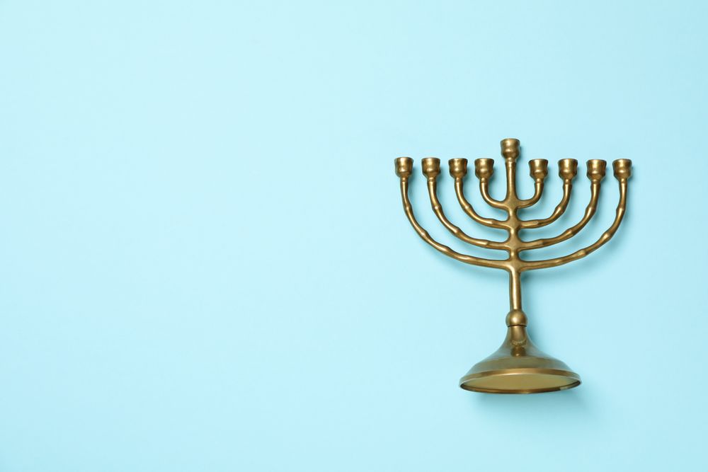 Concept of Jewish holiday, Hanukkah, space for text