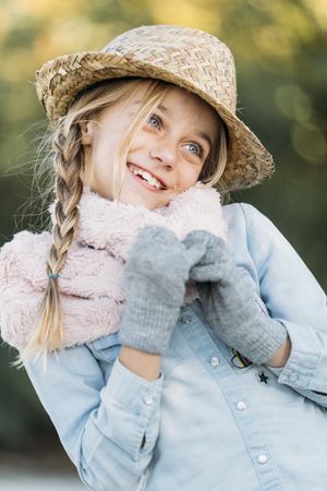 Blonde kid portrait with hat