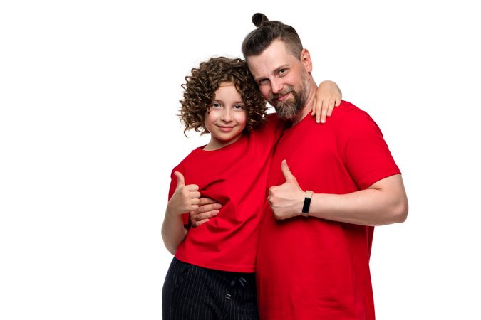 Family portrait dad and daughter